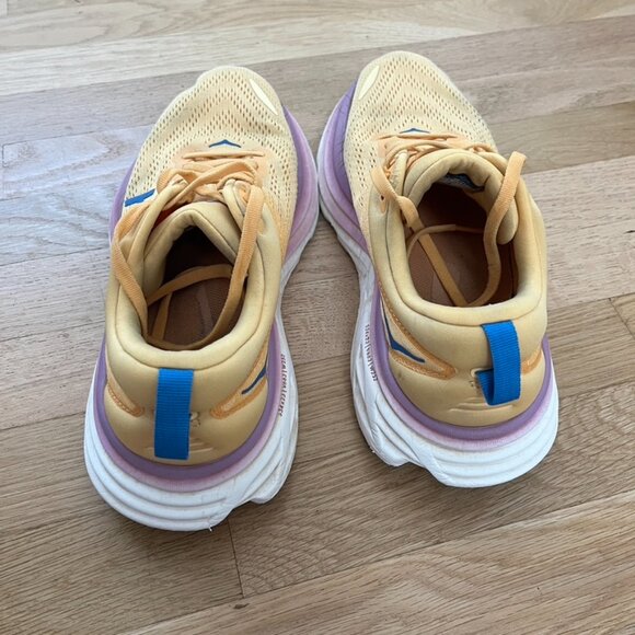 Hoka One One Yellow and Blue Athletic Shoes - Picture 4 of 13